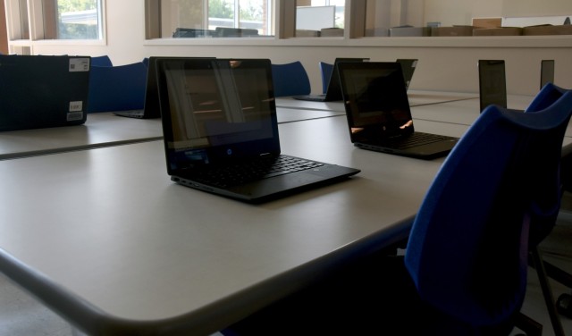 Van Voorhis Elementary School will have laptops for pre-K to 5th grade students during their technology lab sessions as part of the 21st century renovation to the facility on Fort Knox, Kentucky, July 18, 2024 (U.S. Army photo by Shannon Collins)