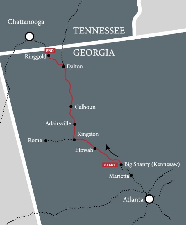 The raiders commandeered the locomotive named the General and made their north from Big Shanty, Georgia toward Tennessee. Running low on fuel, and with the Confederates on their heels, the raiders abandoned their effort just 18 miles from their...