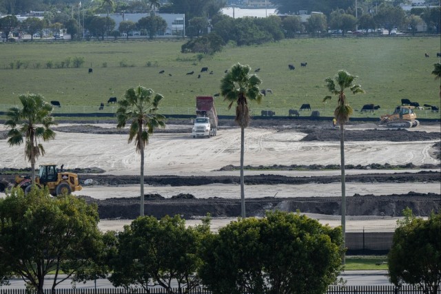 Engineers excavate and clear the land to prepare for construction of a new military housing community that will serve service members and families assigned to U.S. Southern Command. The new housing community is expected to boast 139...