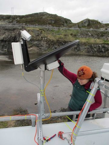 woman with equipment