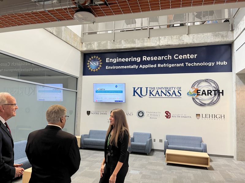 SF Director Sethuraman Panchanathan visits the new NSF Engineering Research Center for Environmentally Applied Refrigerant Technology Hub at the University of Kansas on Nov. 7, 2024. 