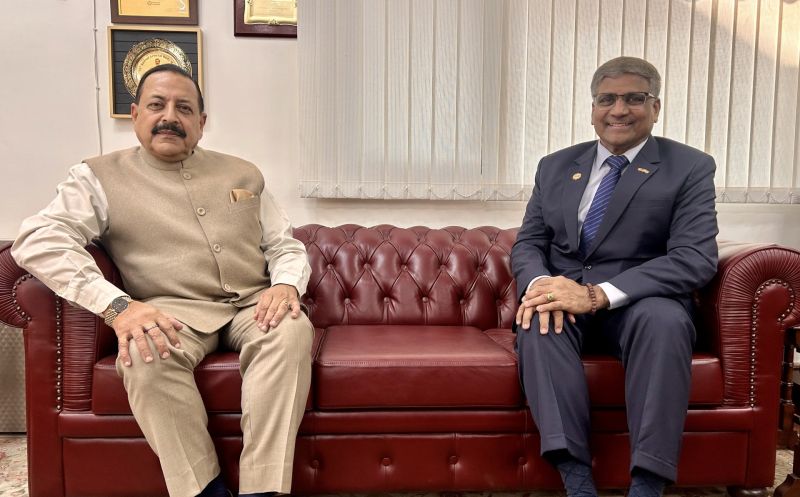 NSF Director Sethuraman Panchanathan meets with India's minister of State for Science and Technology and Earth Sciences, Minister Jitendra Singh