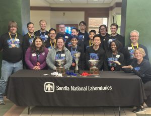 Volunteers from Sandia National Laboratories who make the regional DOE Science Bowl possible. (Photo by Deb Menke) Click on the thumbnail for a high-resolution image.